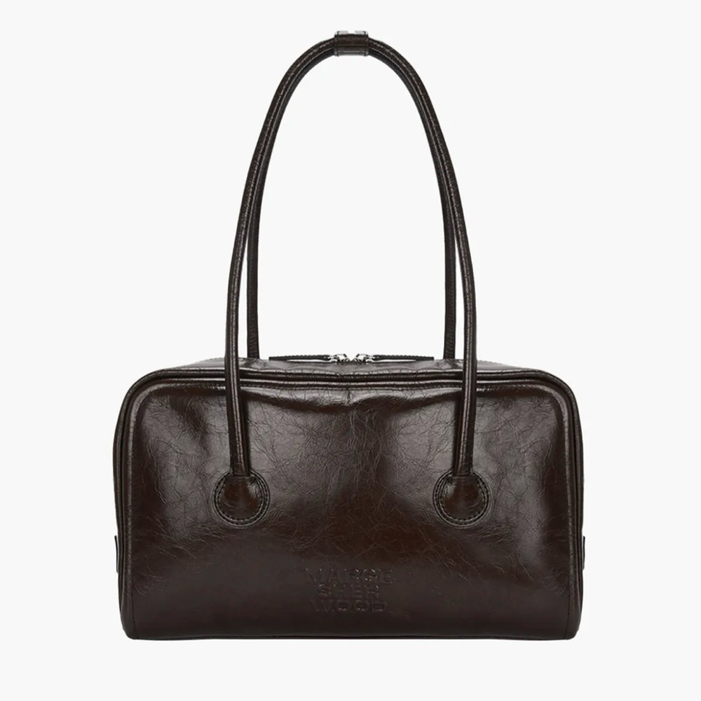 Marge Sherwood Soft Boston Bag in Mocha Crinkle